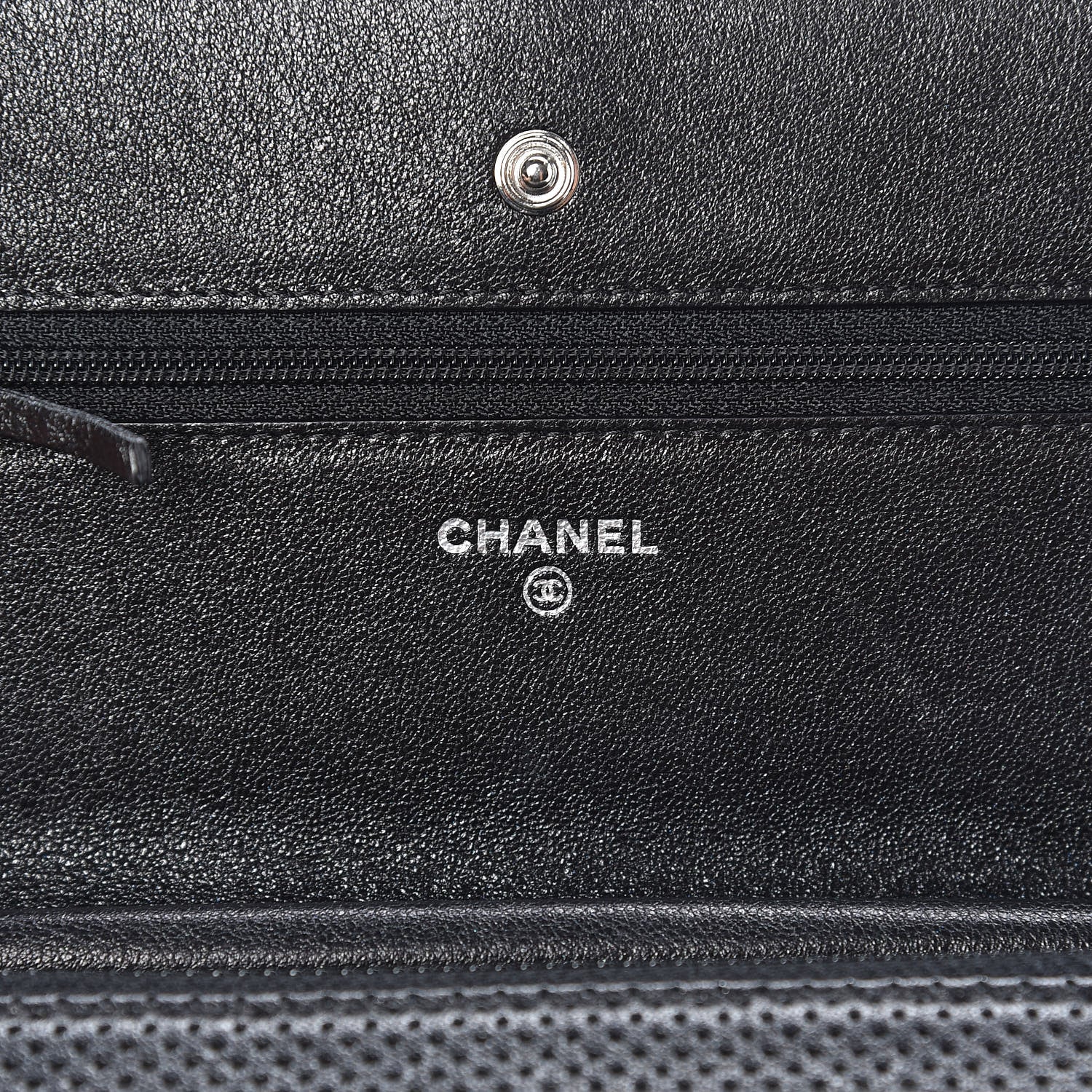 Chanel Perforated Lambskin Quilted Wallet On Chain WOC Black 6 of 11