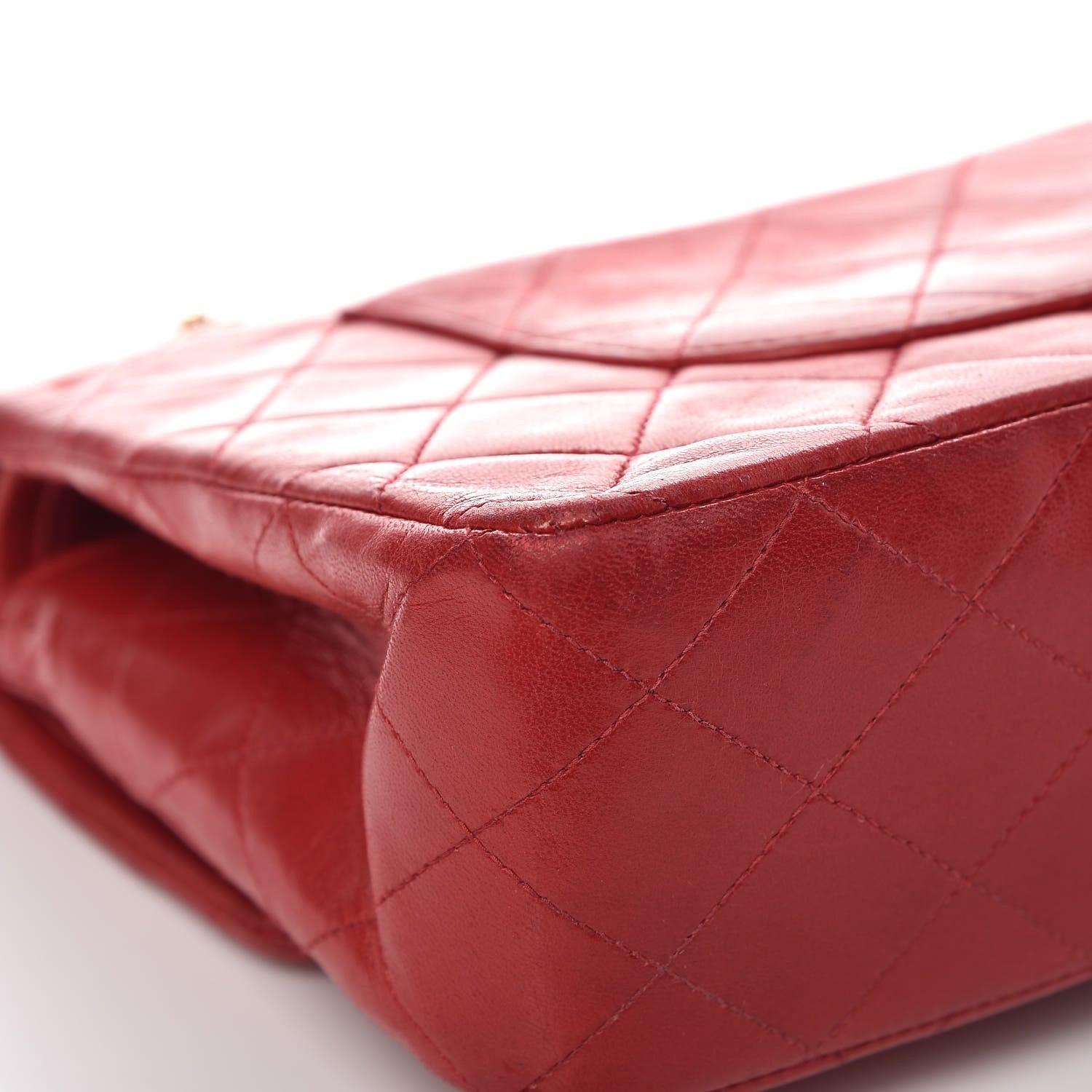 Chanel Lambskin Quilted Medium Double Flap Red 13 of 15