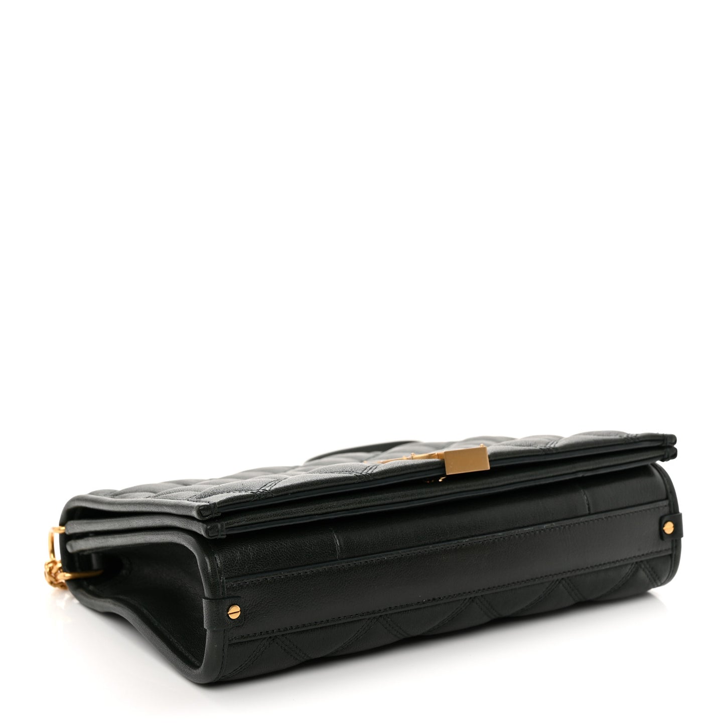 Lambskin Quilted Mini Becky Chain Bag Vert Fonce