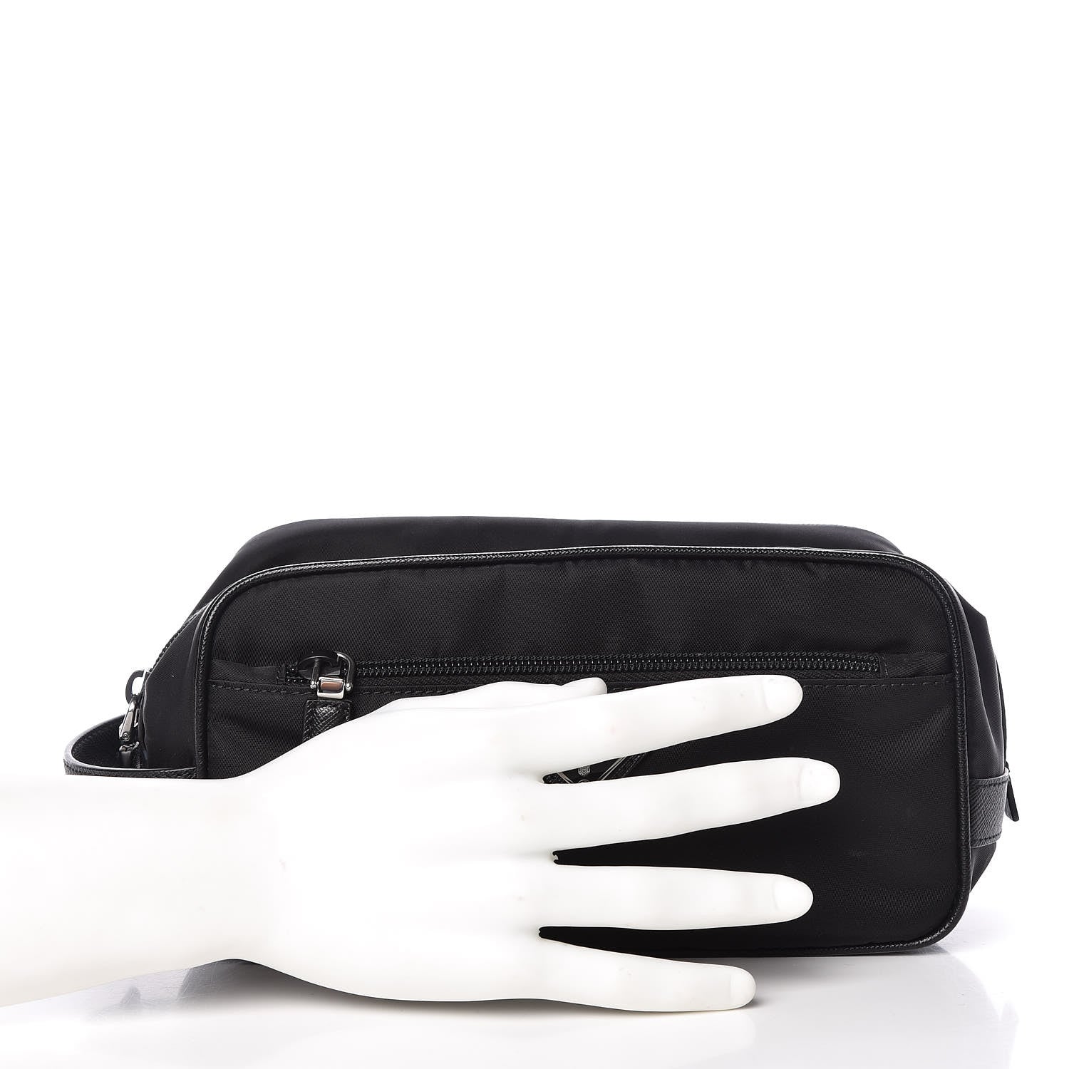 Prada Tessuto Nylon Saffiano Toiletry Case Black 2 of 12