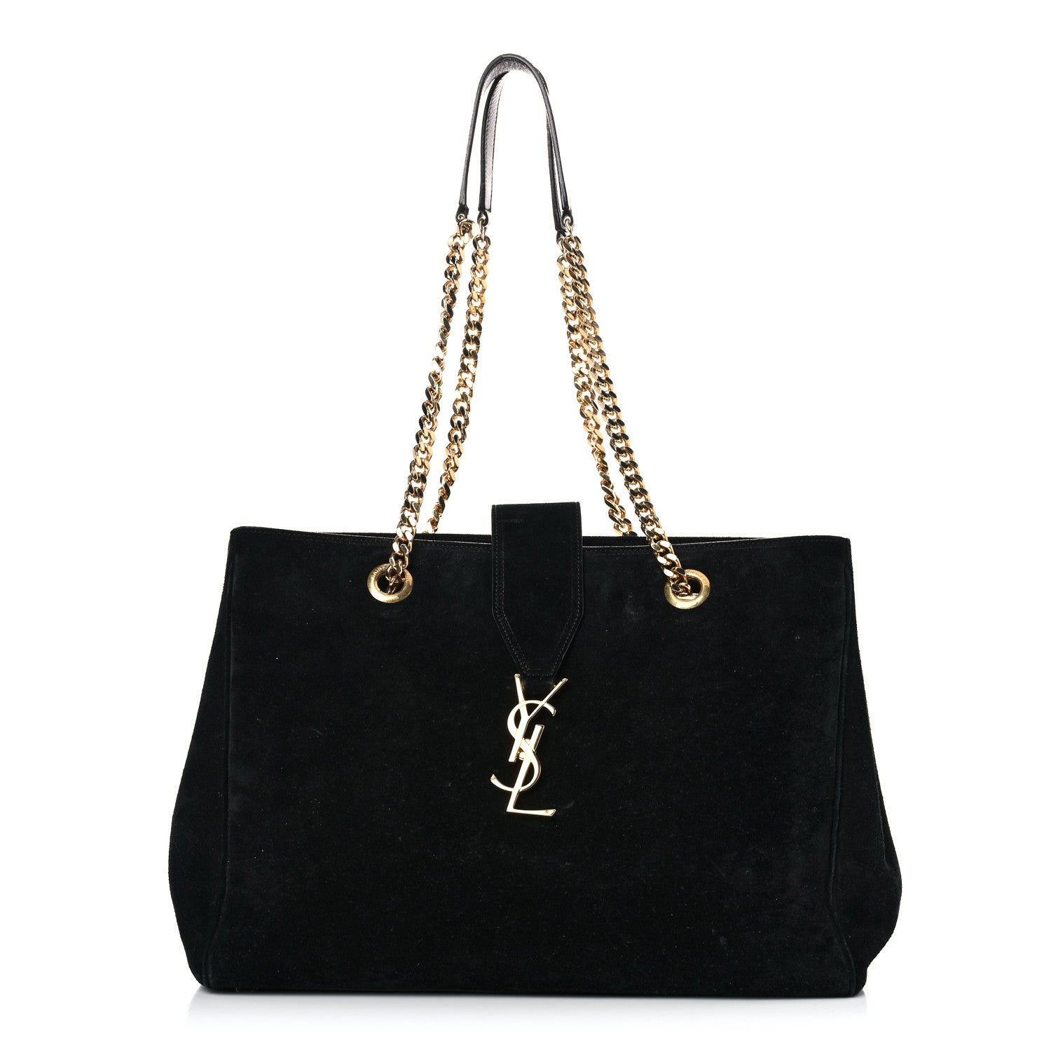 Saint Laurent Suede Monogram Cassandre Shopper Black 1 of 30
