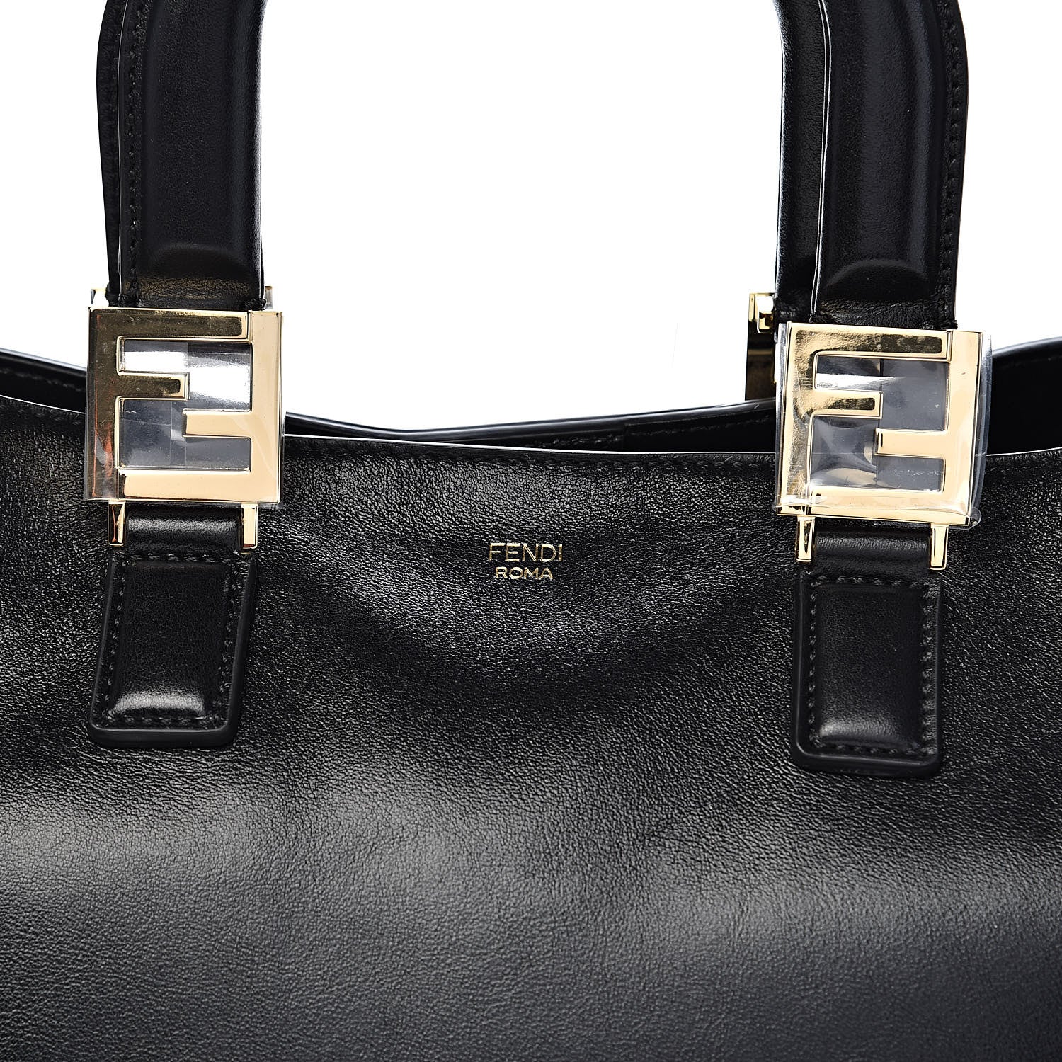 Fendi Vitello Glacier Medium FF Tote Black 10 of 10