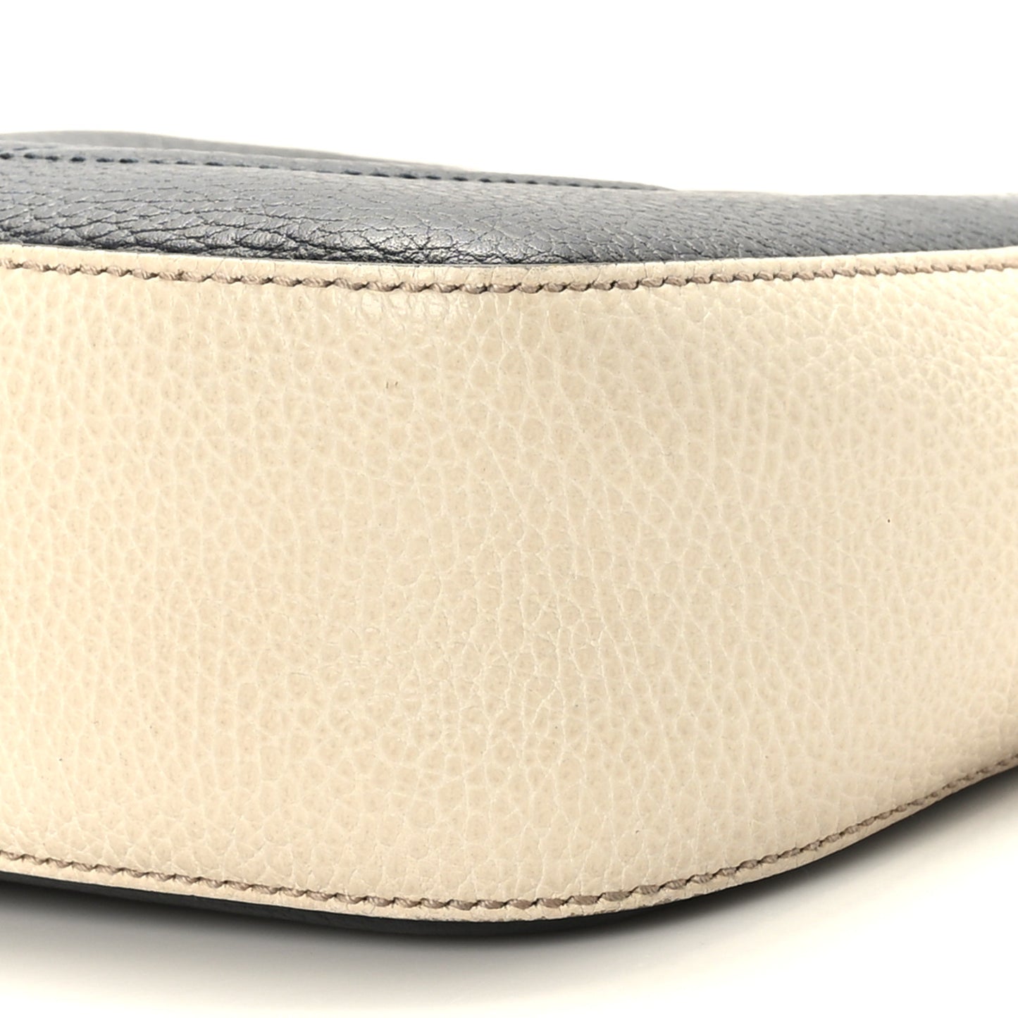 Dollar Calfskin Bi-Color Small Soho Disco Bag Mystic White Black