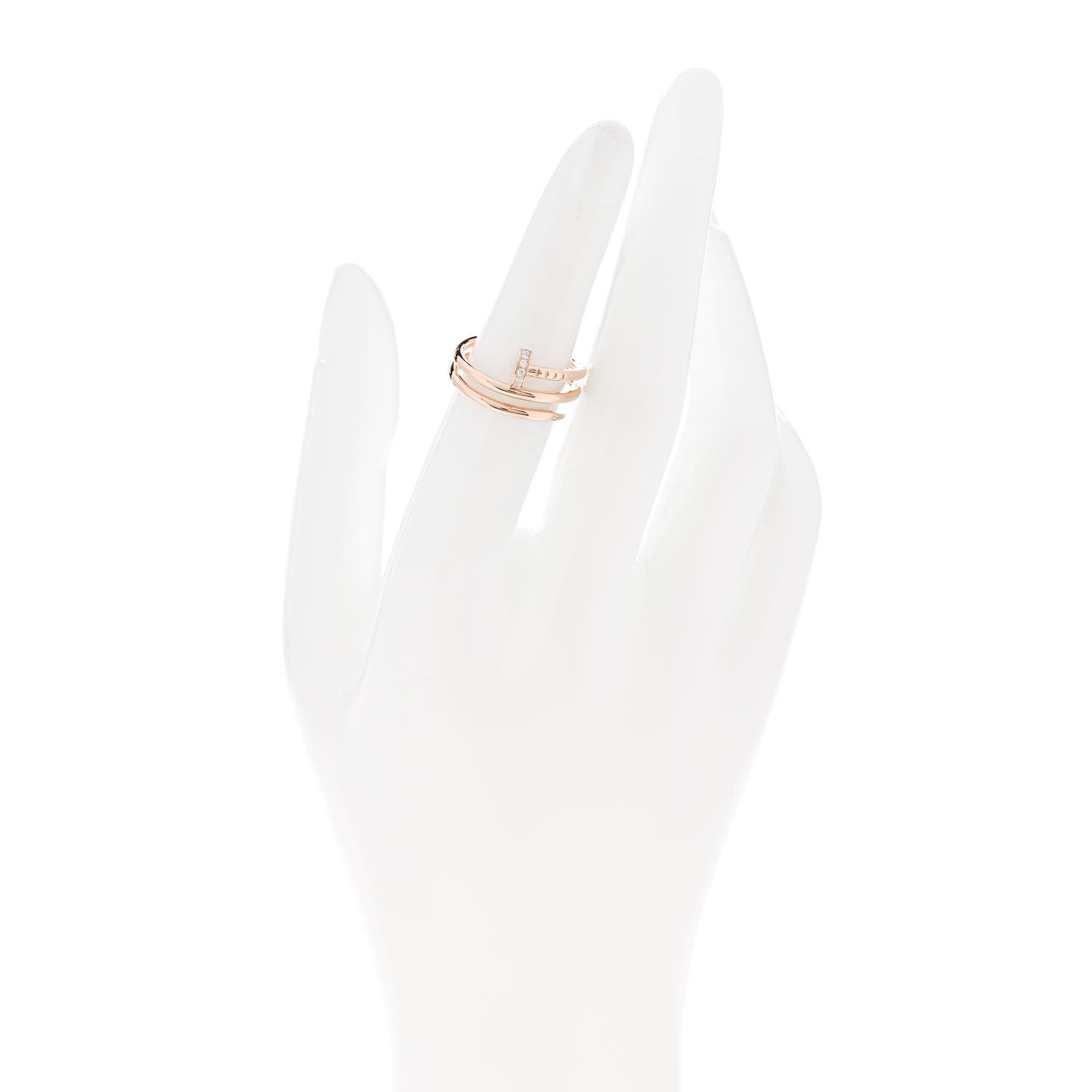 Cartier 18K Pink Gold Diamond Double Juste Un Clou Ring 51 5.75 2 of 5