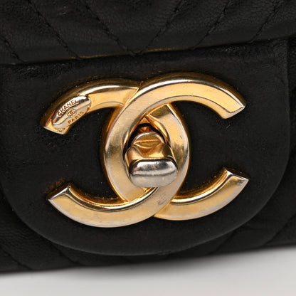 Chanel Calfskin Chevron Quilted Medium Surpique Flap Black 11 of 12