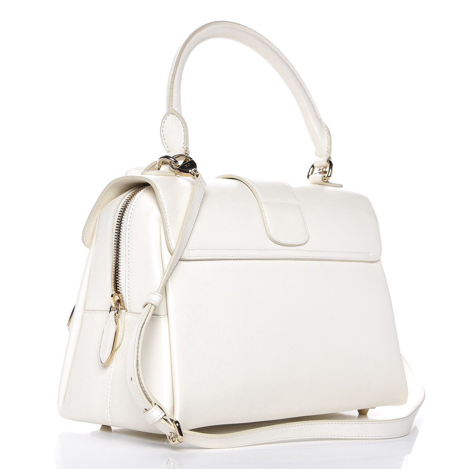 Christian Dior Grained Calfskin Top Handle Flap White 4 of 18