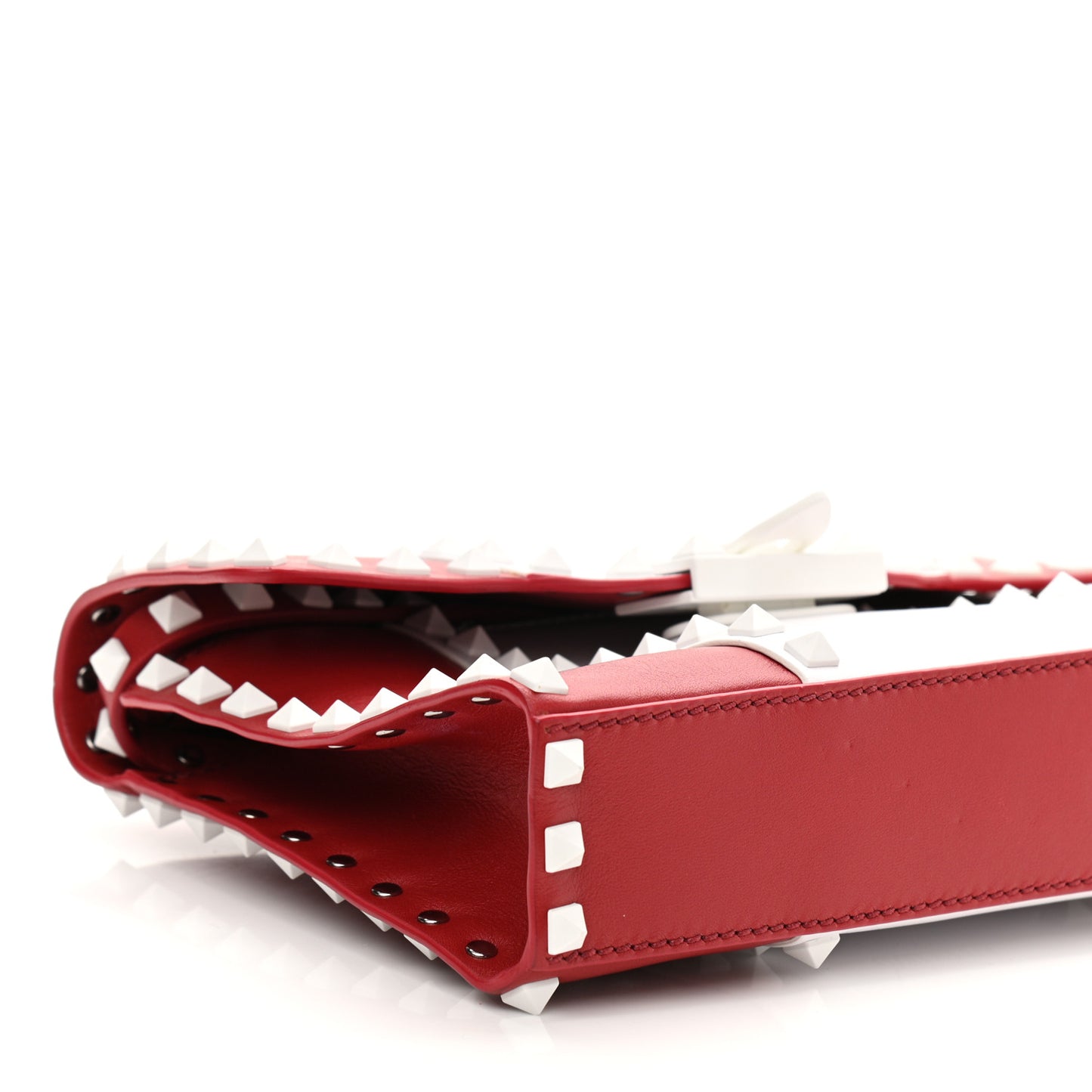 Vitello Colorblock Medium Free Rockstud Flip Lock Crossbody Bag Rosso Valentino Optic White