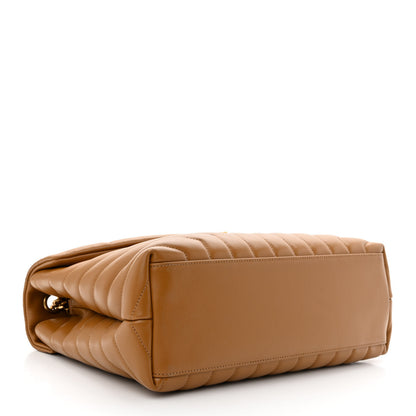 Saint Laurent Calfskin Y Quilted Monogram Medium Loulou Chain Satchel Dark Natural 4 of 13