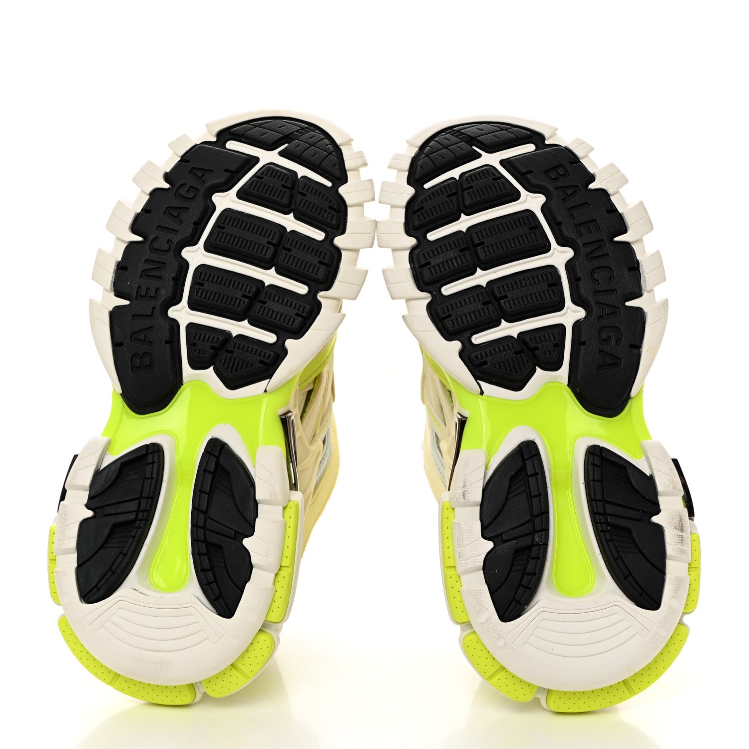 Balenciaga Rubber Mesh Bi-Color Womens Track.2 Open Sneakers 35 White Fluo Yellow 5 of 9