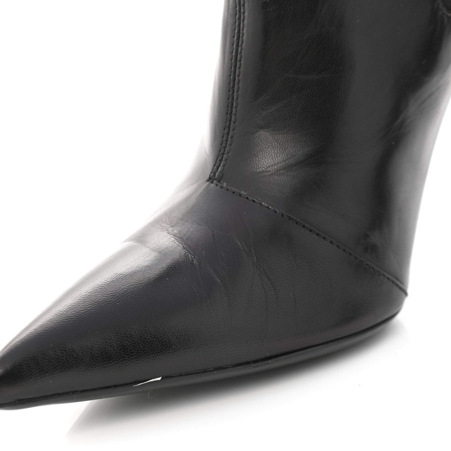 Balenciaga Shiny Sheepskin Pointed Toe Booties 40 Black 9 of 10