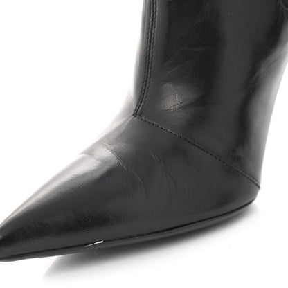 Balenciaga Shiny Sheepskin Pointed Toe Booties 40 Black 9 of 10