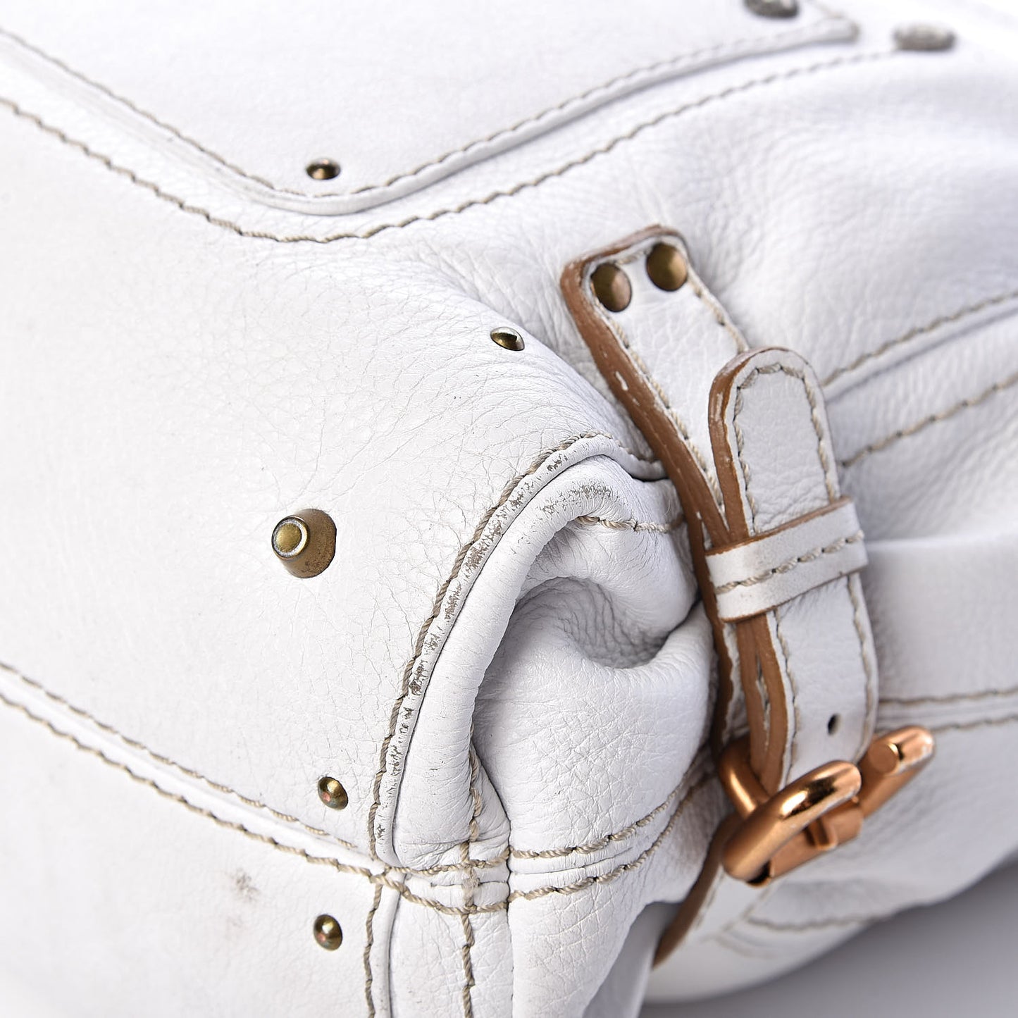 Calfskin Paddington Hobo White