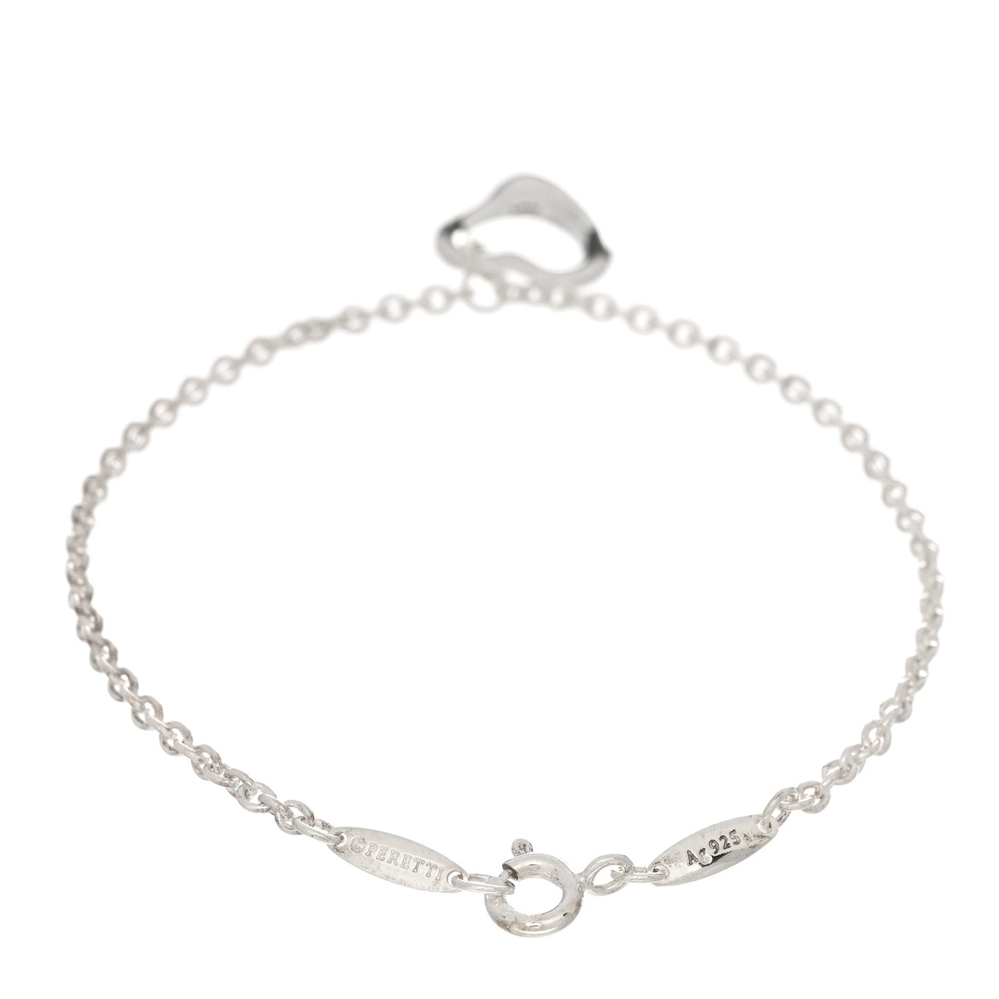 Sterling Silver Elsa Peretti Open Heart Charm Bracelet