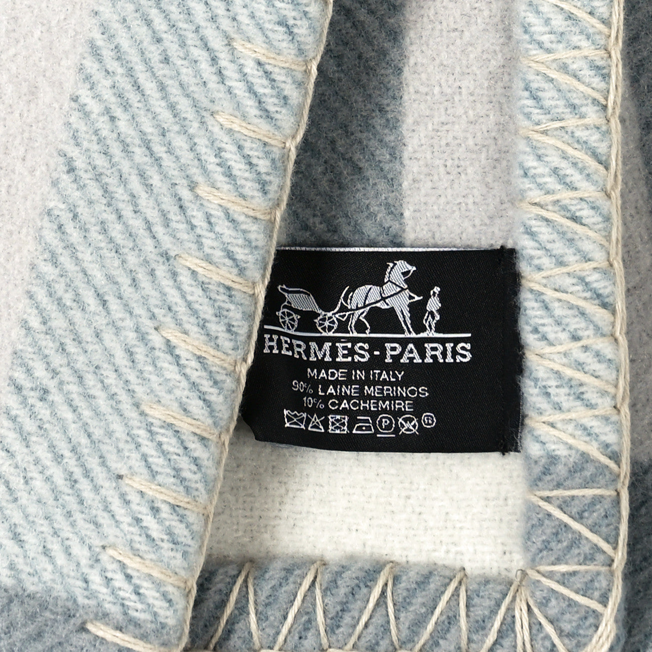 Hermes Wool Cashmere Ithaque Blanket Gris Perle 3 of 3