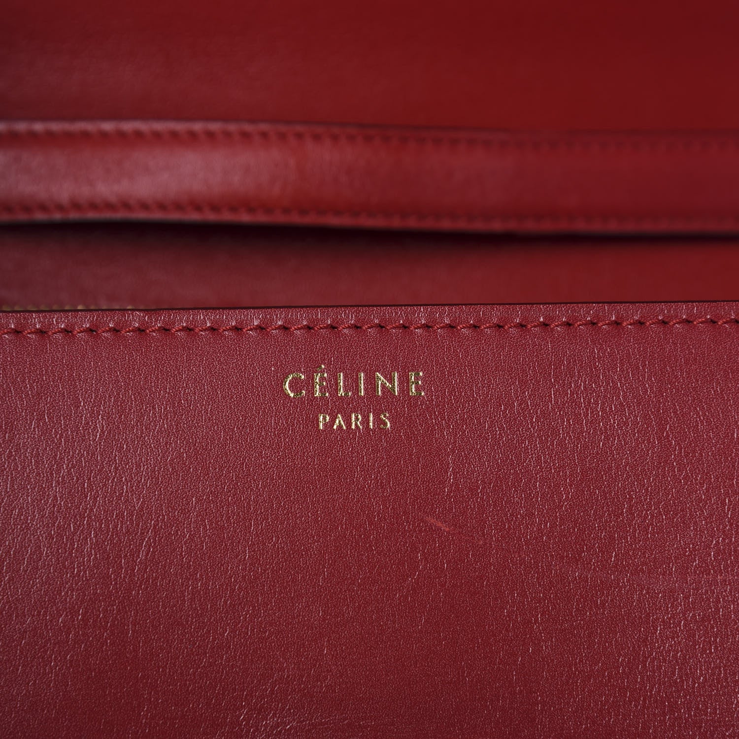 Celine Box Calfskin Medium Classic Box Flap Bag Red 7 of 9