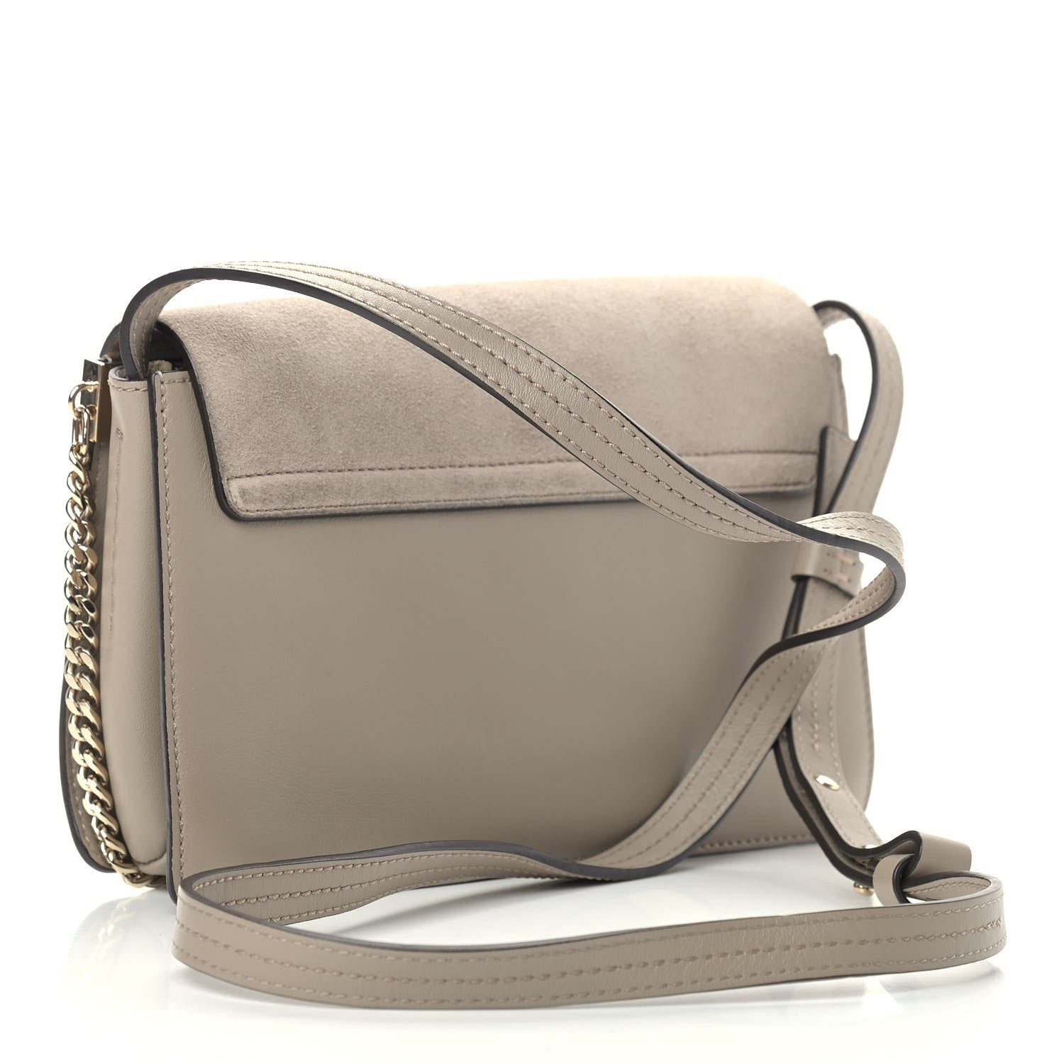 Chloe Suede Calfskin Small Faye Shoulder Bag Motty Grey 2 of 11