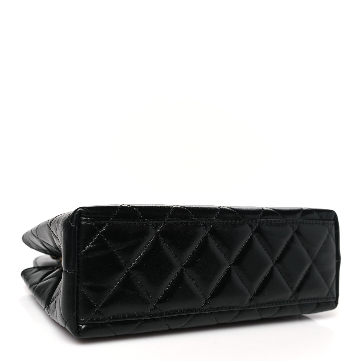 Chanel Shiny Aged Calfskin Quilted Nano Kelly Shopper Black 4 of 11