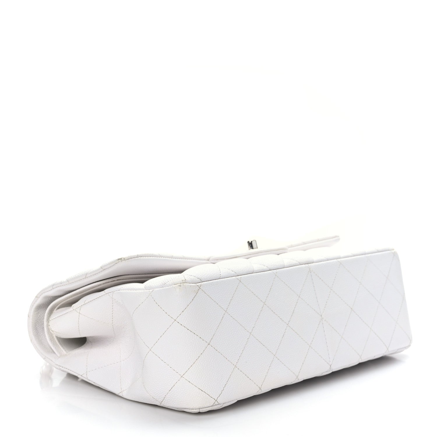 Chanel Caviar Quilted Jumbo Double Flap White 4 of 11