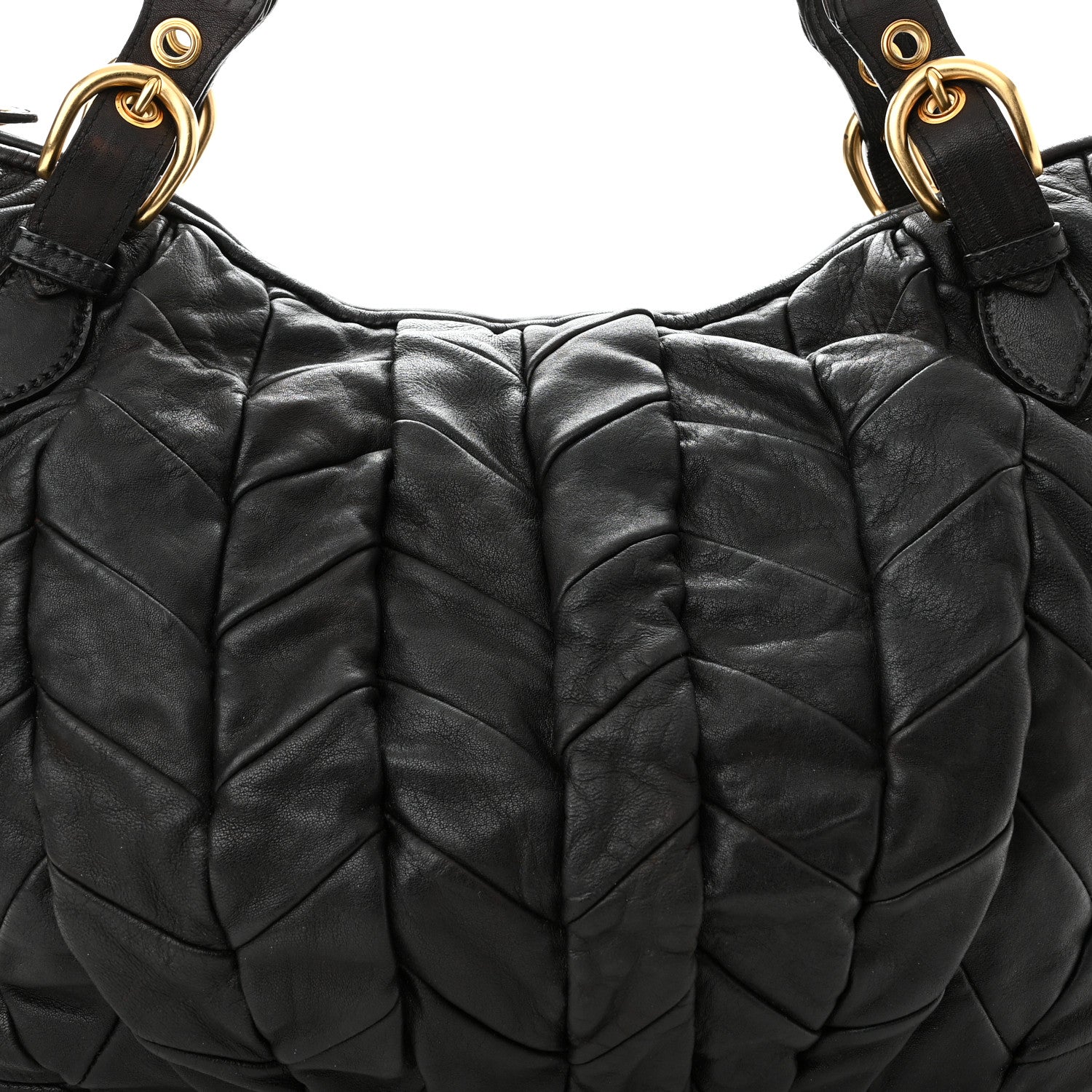 Miu Miu Nappa Large Patchwork Tote Black 6 of 9