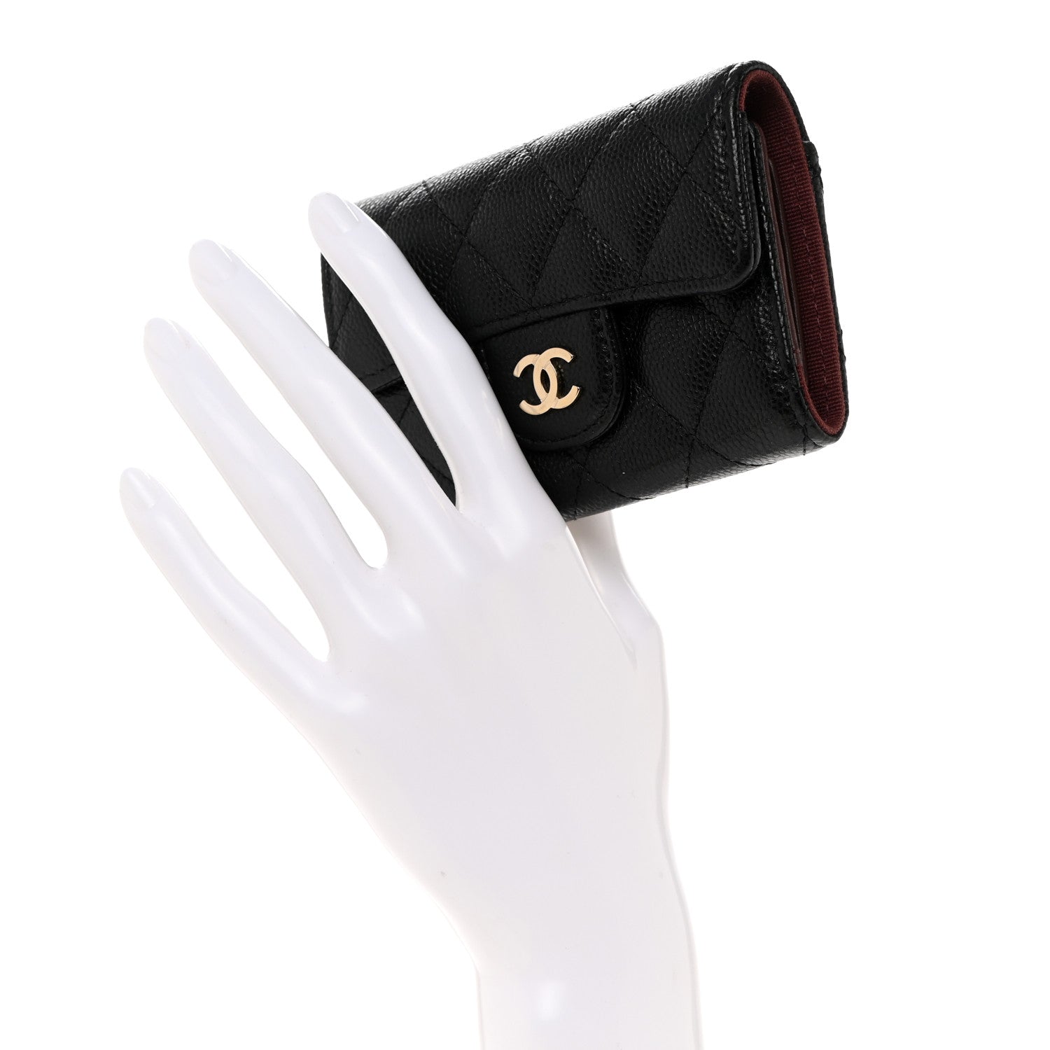 Chanel Caviar Quilted Classic 4 Key Holder Wallet Black 2 of 9