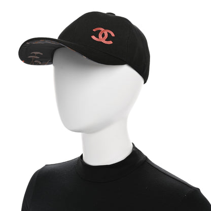 Chanel Cotton CC Cap Hat Black Coral 2 of 8