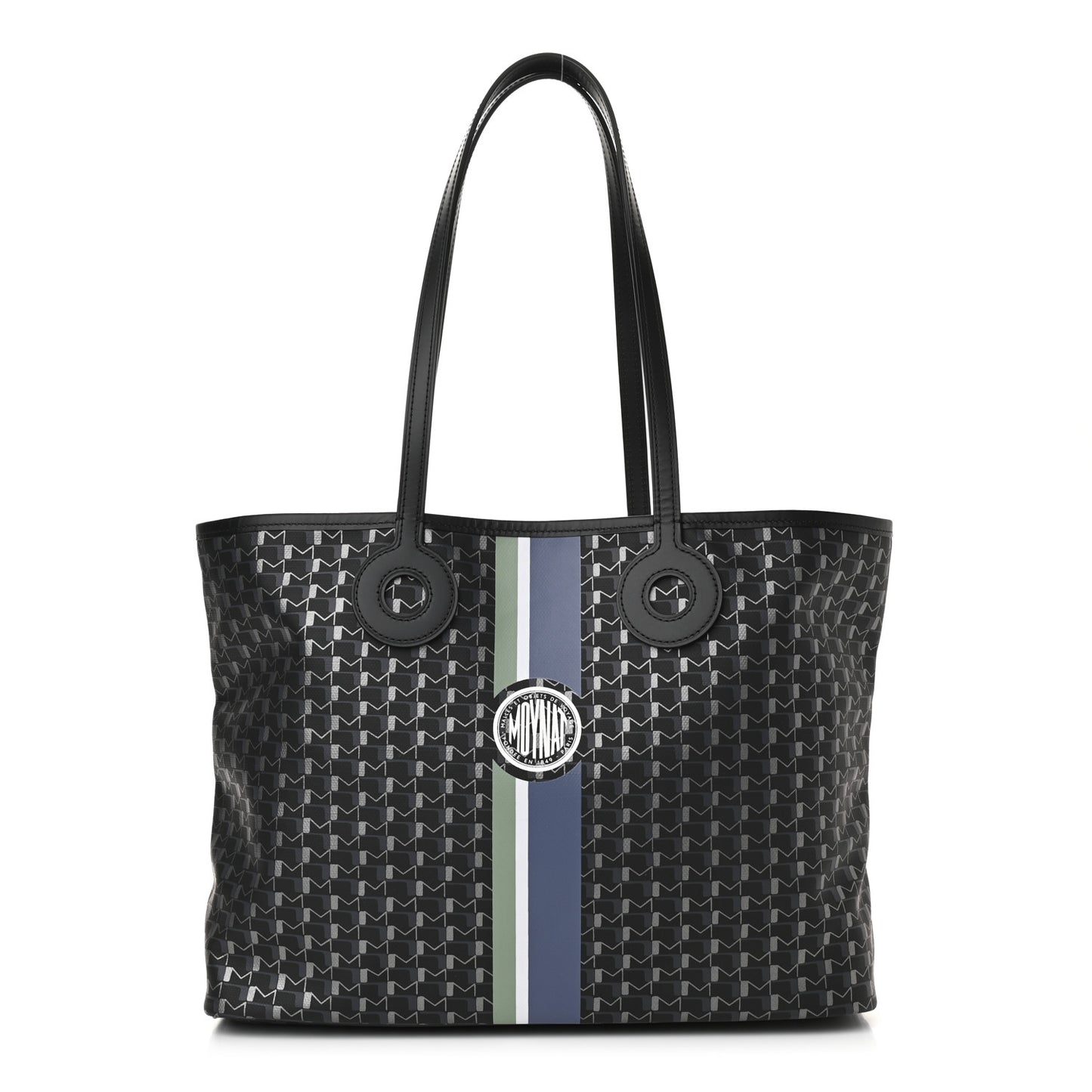 Grained Calfskin Canvas 1920 Oh! Tote Ruban MM Carbon Silver