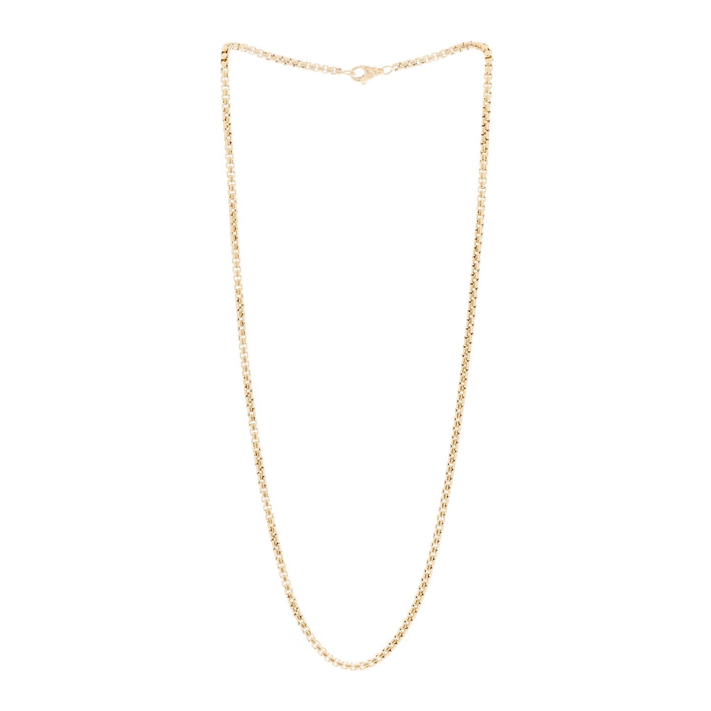 18K Yellow Gold 3.4mm Box Chain Necklace 24"