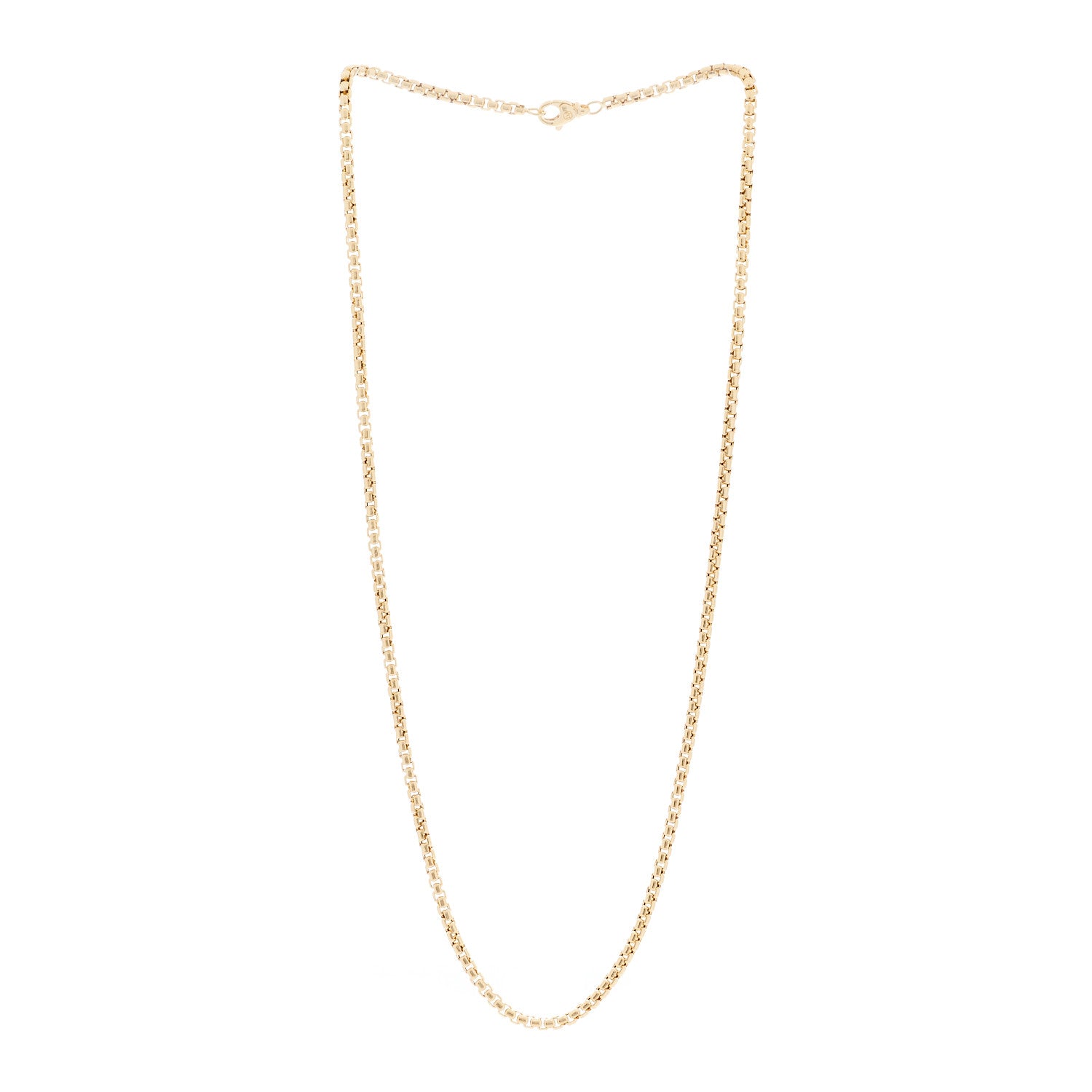 David Yurman 18K Yellow Gold 3.4mm Box Chain Necklace 24" 2 of 4