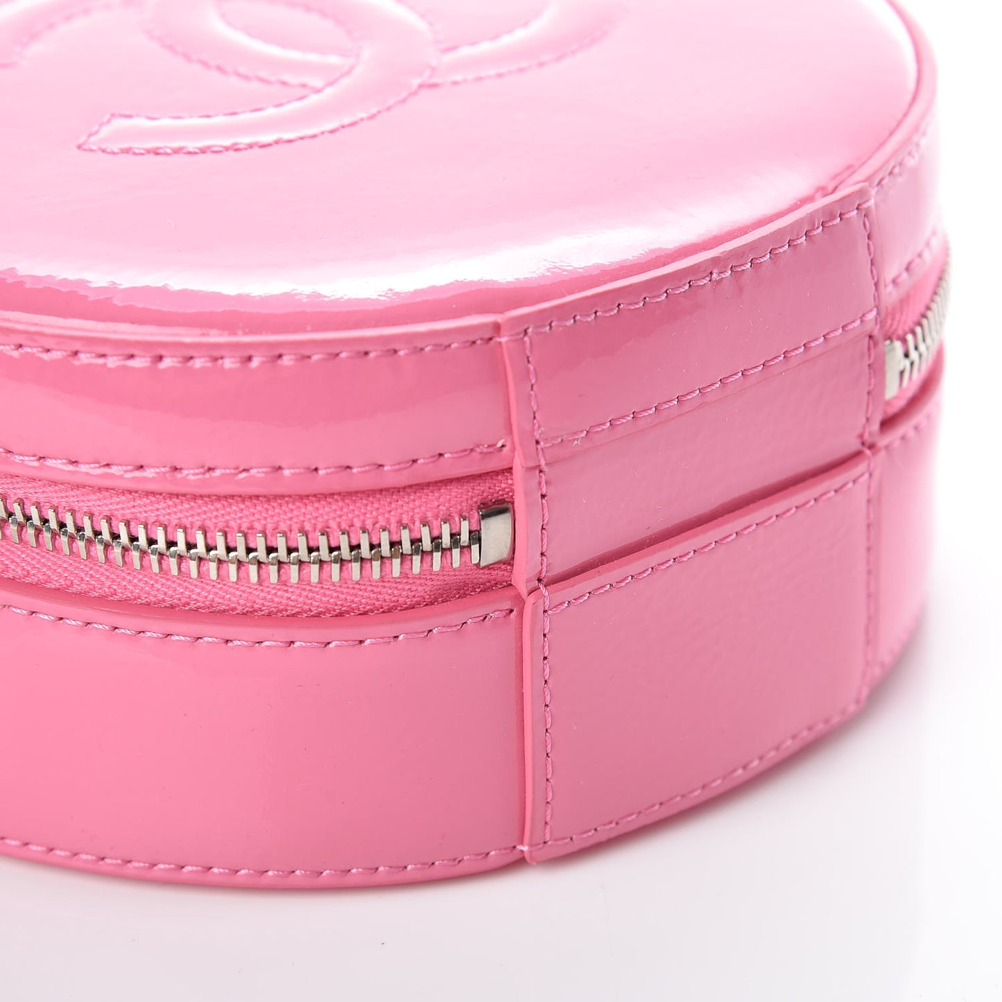 Patent Round As Earth Evening Bag Pink