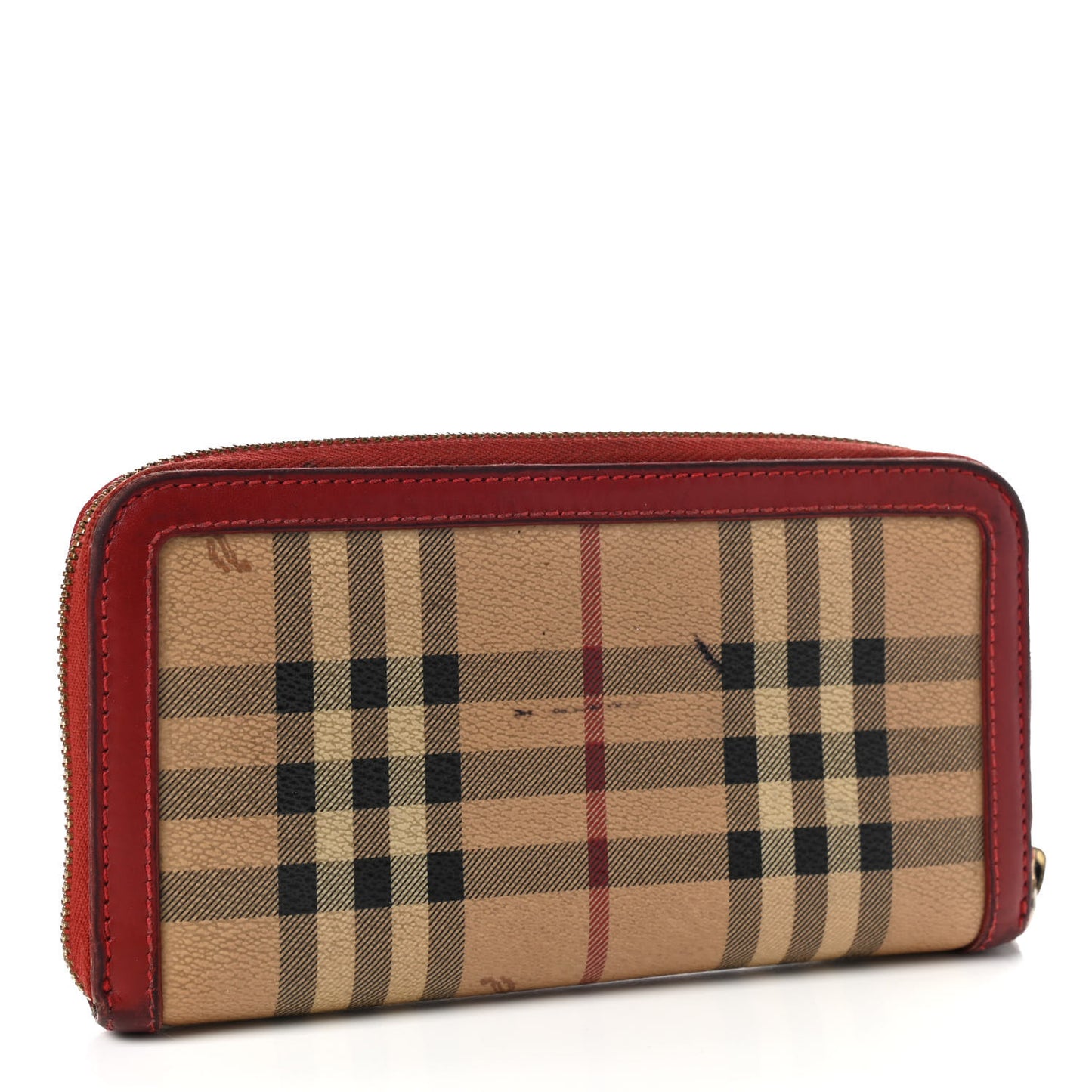 Haymarket Check Large Ziggy Zip Around Wallet Red