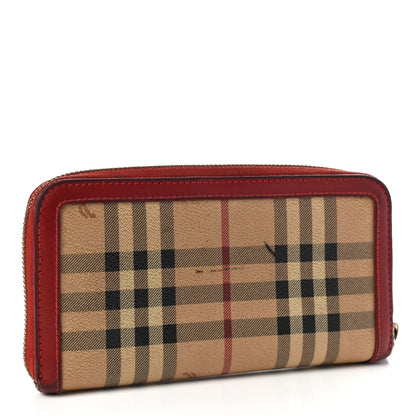 Burberry Haymarket Check Large Ziggy Zip Around Wallet Red 3 of 12