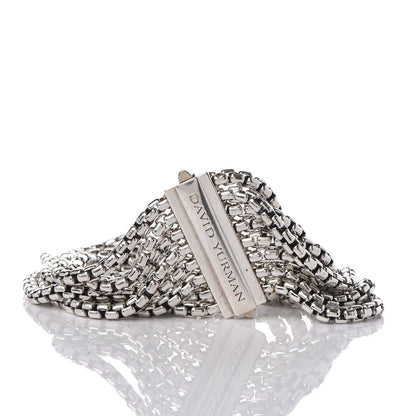David Yurman Sterling Silver Eight-Row Box Chain Bracelet 4 of 5