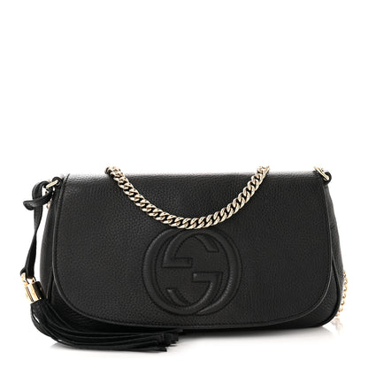 Gucci Pebbled Calfskin Medium Soho Flap Crossbody Black 1 of 17