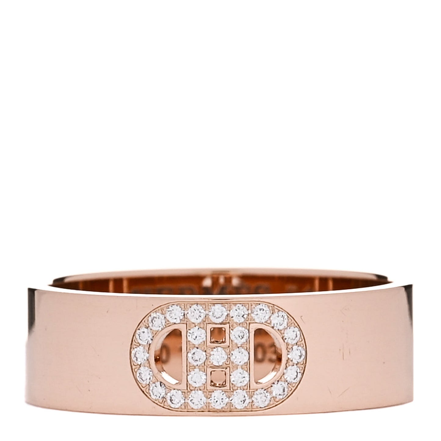 18K Rose Gold Diamond PM H D'Ancre Ring 51 5.75