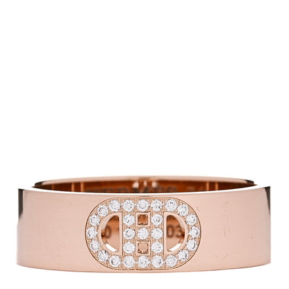 Hermes 18K Rose Gold Diamond PM H D'Ancre Ring 51 5.75 1 of 4