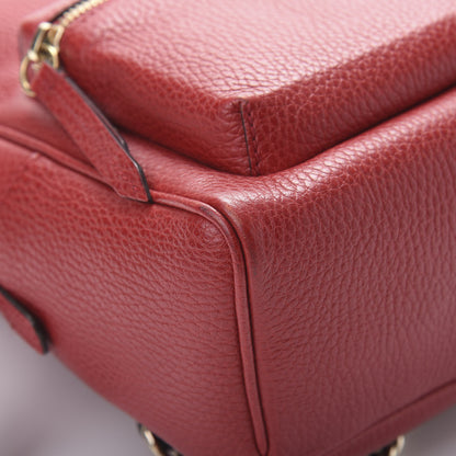 Gucci Pebbled Calfskin Soho Chain Backpack Hibiscus Red 8 of 13
