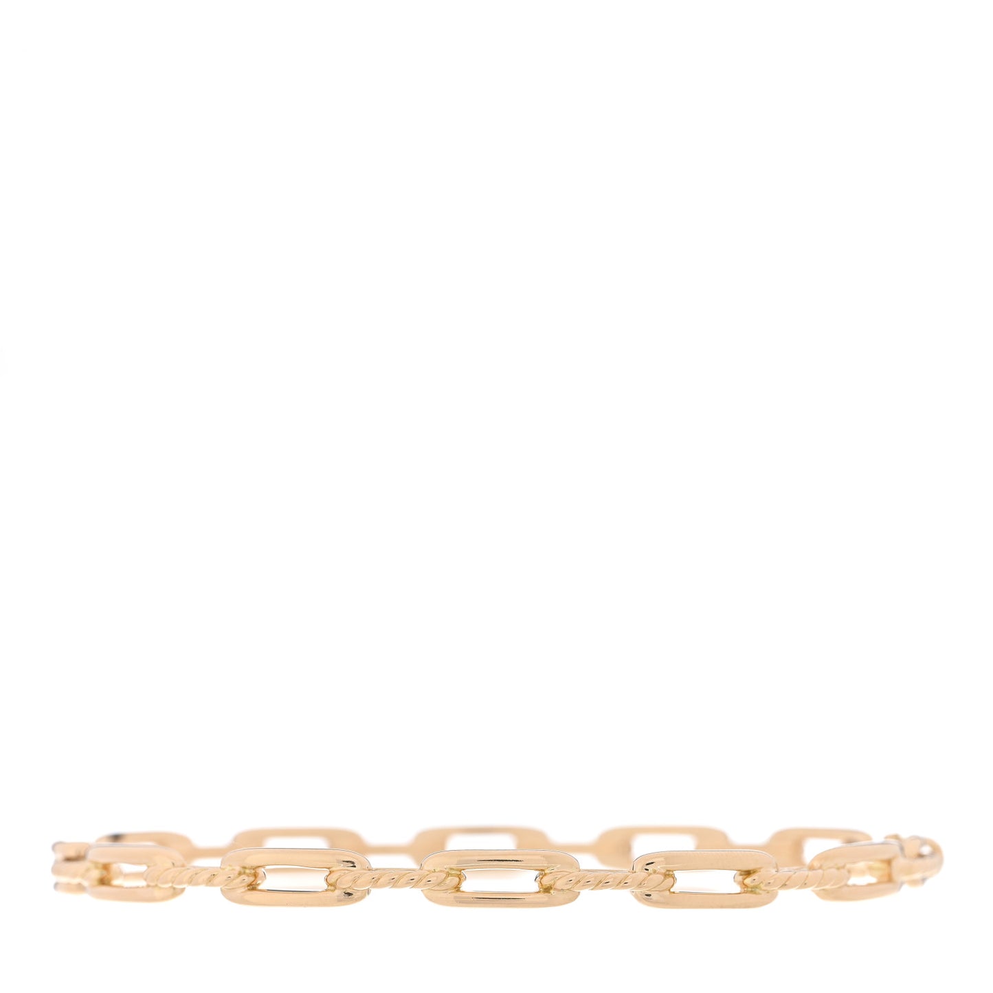 18K Yellow Gold Diamond 4mm Stax Chain Link Bracelet