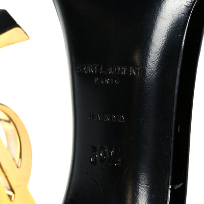 Saint Laurent Patent Calfskin Opyum 110 Sandals 39.5 Black Gold 8 of 10
