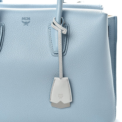 MCM Grained Calfskin Medium Milla Tote Sky Blue 9 of 12
