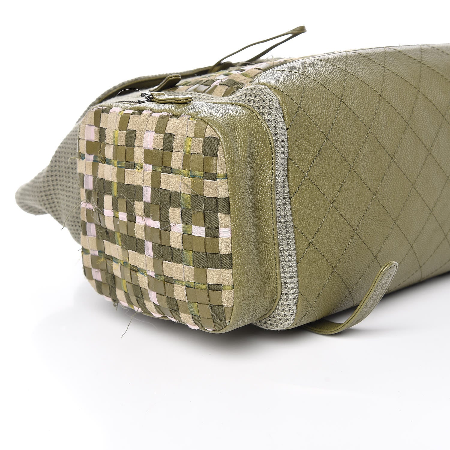 Chanel Tweed Canvas Cuba Pocket Backpack Khaki 8 of 12