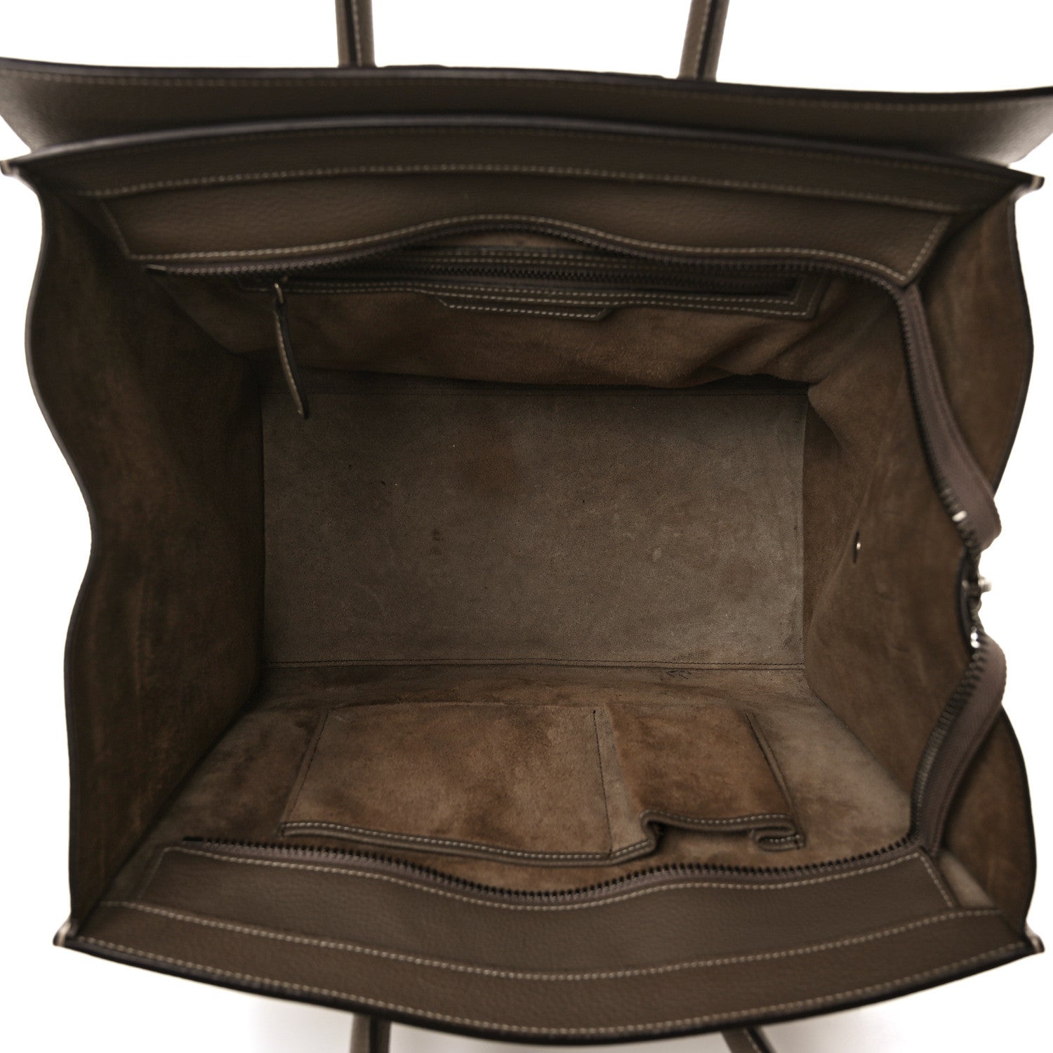 Celine Drummed Calfskin Mini Luggage Souris 5 of 10