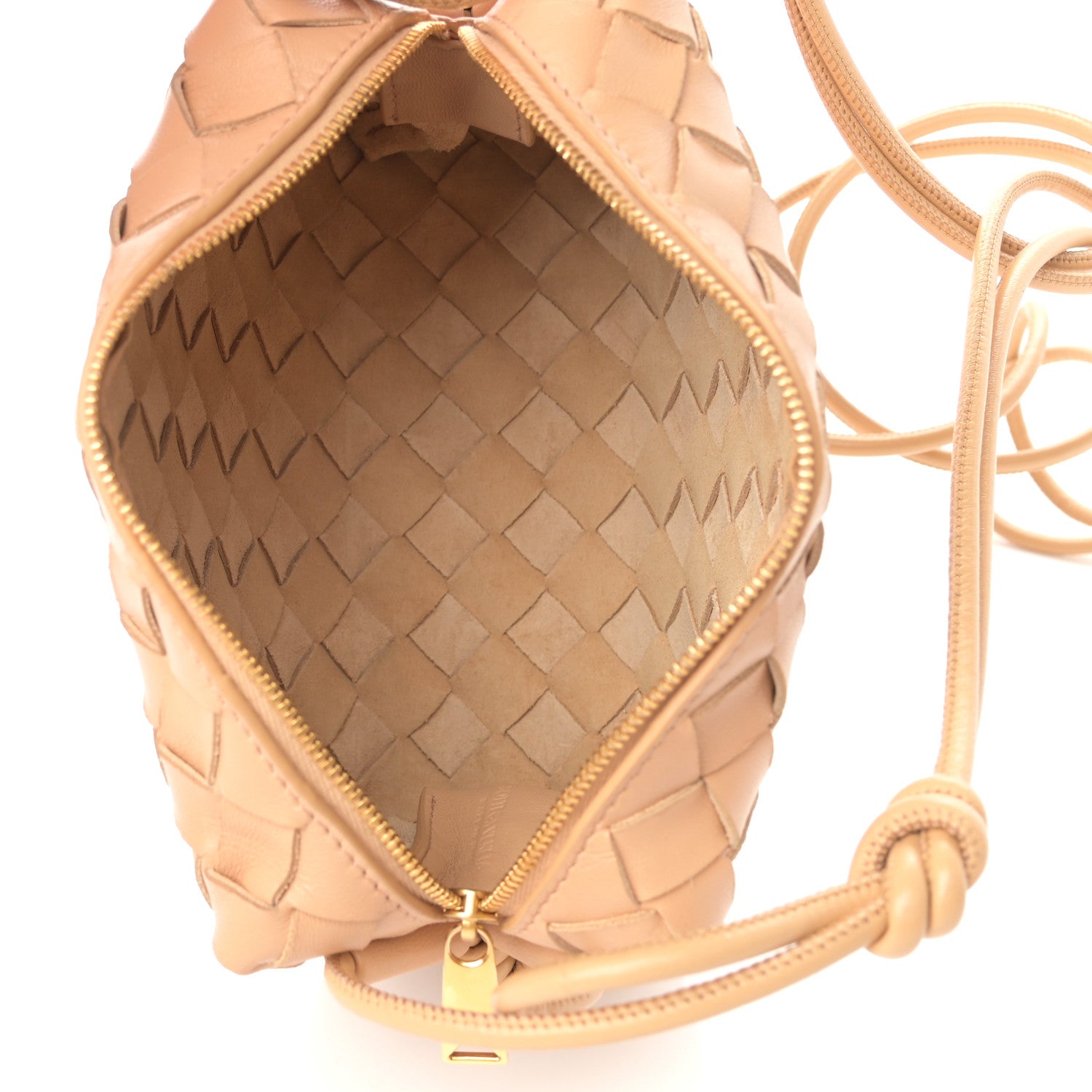 Bottega Veneta Nappa Calfskin Intrecciato Mini Looping Crossbody Almond 5 of 9