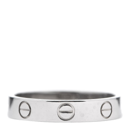 Cartier 18K White Gold 3.5mm LOVE Wedding Band Ring 52 6 3 of 5