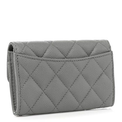 Chanel Caviar Quilted Flap Card Holder Wallet Dark Grey 3 of 9