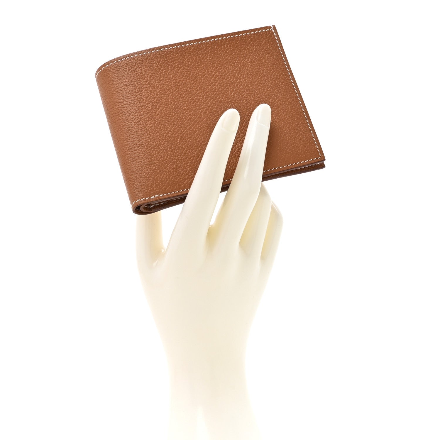 Hermes Evercolor Citizen Twill Compact Wallet Gold Bleu De France Bleu Saphir 2 of 9