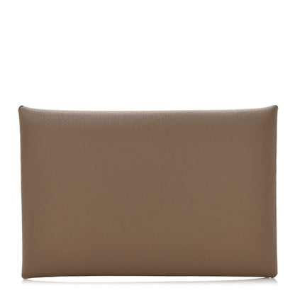 Hermes Swift Verso Calvi Card Case Etoupe Rouge H 1 of 9