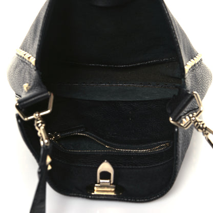 Valentino Garavani Pebbled Calfskin Large Rockstud Flip-Lock Messenger Bag Black 5 of 18