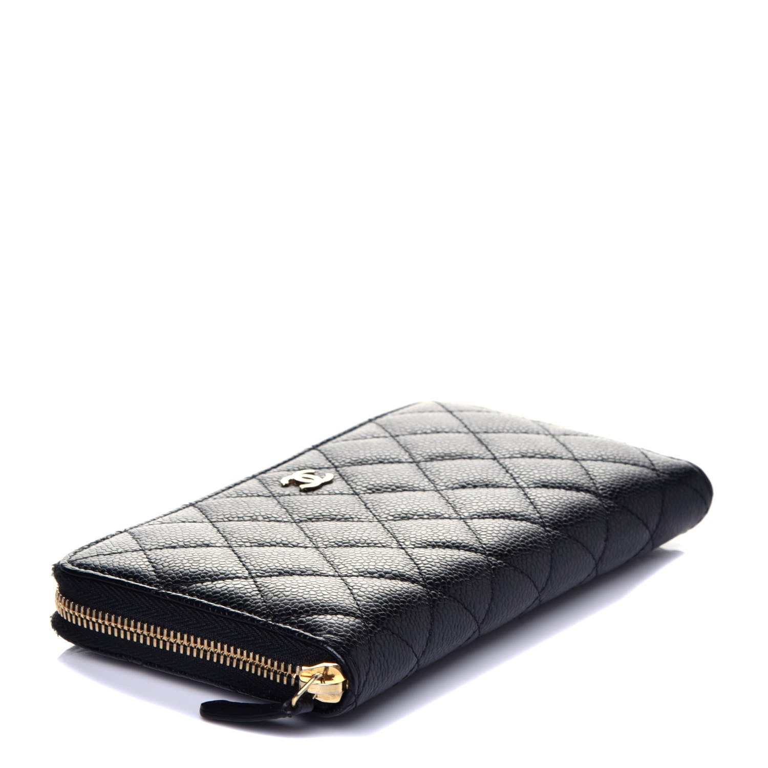 Chanel Caviar Quilted Large Gusset Zip Around Wallet Black 4 of 9