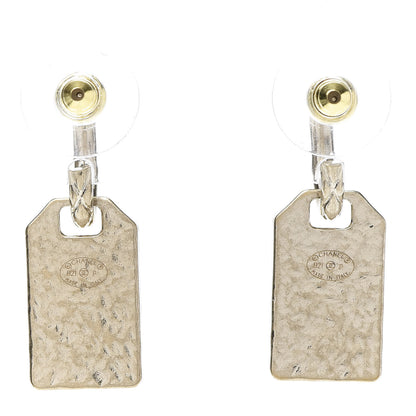 Chanel CC Tag Drop Earrings Gold 2 of 5