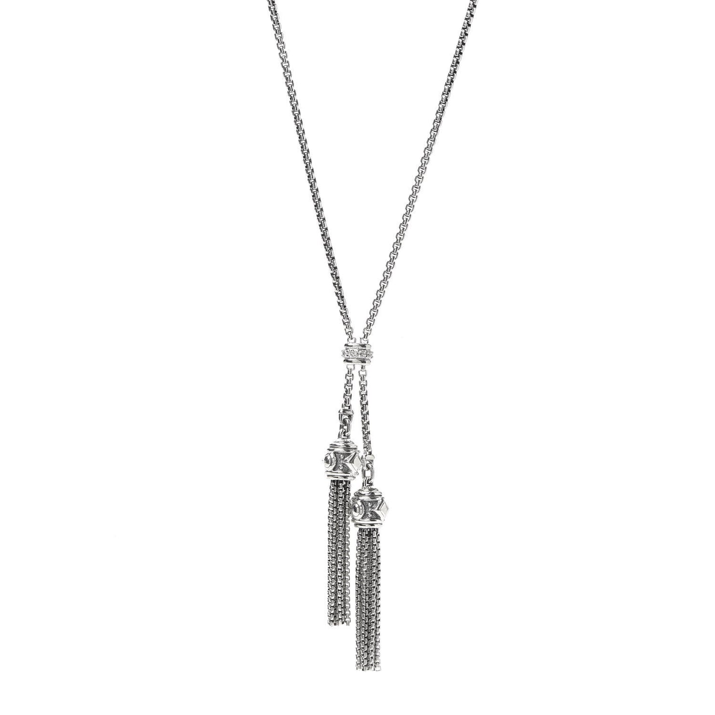 Sterling Silver Diamond Renaissance Tassel Necklace